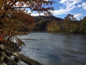 French Broad River near Mars Hill North Carolina in spring