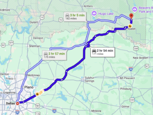 how far is Broken Bow from Dallas