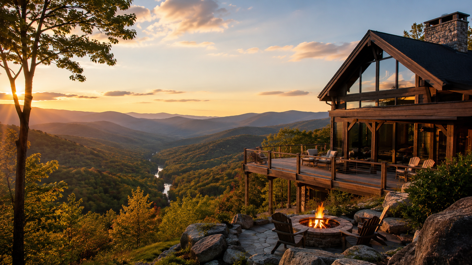 hings to do in Mars Hill NC - mountain cabin with sunset views over the Blue Ridge Mountains