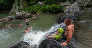 Little Missouri Falls in Arkansas - a popular day trip from Broken Bow OK